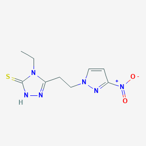 4-ETHYL-5-[2-(3-NITRO-1H-PYRAZOL-1-YL)ETHYL]-4H-1,2,4-TRIAZOL-3-YLHYDROSULFIDE