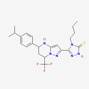 4-BUTYL-5-[5-(4-ISOPROPYLPHENYL)-7-(TRIFLUOROMETHYL)-4,5,6,7-TETRAHYDROPYRAZOLO[1,5-A]PYRIMIDIN-2-YL]-4H-1,2,4-TRIAZOL-3-YLHYDROSULFIDE