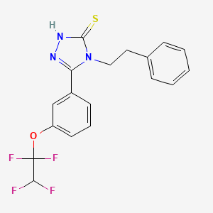 4-PHENETHYL-5-[3-(1,1,2,2-TETRAFLUOROETHOXY)PHENYL]-4H-1,2,4-TRIAZOL-3-YLHYDROSULFIDE