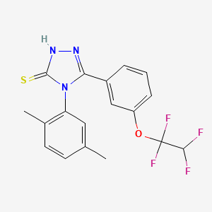 4-(2,5-DIMETHYLPHENYL)-5-[3-(1,1,2,2-TETRAFLUOROETHOXY)PHENYL]-4H-1,2,4-TRIAZOL-3-YLHYDROSULFIDE