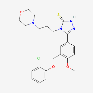 5-{3-[(2-CHLOROPHENOXY)METHYL]-4-METHOXYPHENYL}-4-(3-MORPHOLINOPROPYL)-4H-1,2,4-TRIAZOL-3-YLHYDROSULFIDE