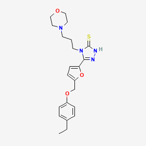 molecular formula C22H28N4O3S B4378742 5-{5-[(4-ETHYLPHENOXY)METHYL]-2-FURYL}-4-(3-MORPHOLINOPROPYL)-4H-1,2,4-TRIAZOL-3-YLHYDROSULFIDE 