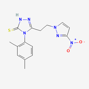 molecular formula C15H16N6O2S B4378745 4-(2,4-DIMETHYLPHENYL)-5-[2-(3-NITRO-1H-PYRAZOL-1-YL)ETHYL]-4H-1,2,4-TRIAZOL-3-YLHYDROSULFIDE 