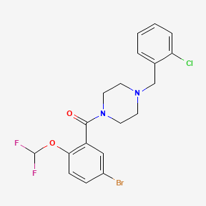 [5-BROMO-2-(DIFLUOROMETHOXY)PHENYL][4-(2-CHLOROBENZYL)PIPERAZINO]METHANONE