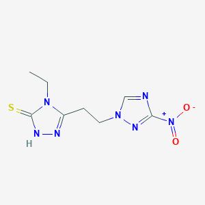 4-ETHYL-5-[2-(3-NITRO-1H-1,2,4-TRIAZOL-1-YL)ETHYL]-4H-1,2,4-TRIAZOL-3-YLHYDROSULFIDE