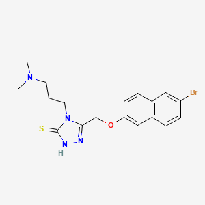 molecular formula C18H21BrN4OS B4378764 5-{[(6-BROMO-2-NAPHTHYL)OXY]METHYL}-4-[3-(DIMETHYLAMINO)PROPYL]-4H-1,2,4-TRIAZOL-3-YLHYDROSULFIDE 