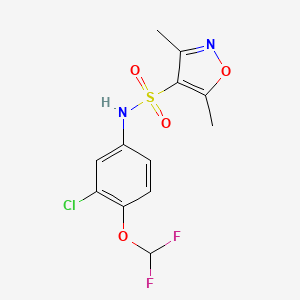 molecular formula C12H11ClF2N2O4S B4378781 N-[3-chloro-4-(difluoromethoxy)phenyl]-3,5-dimethyl-4-isoxazolesulfonamide 