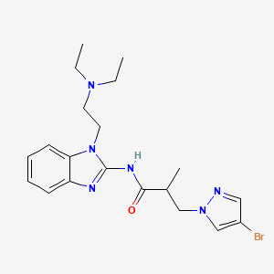 3-(4-BROMO-1H-PYRAZOL-1-YL)-N-{1-[2-(DIETHYLAMINO)ETHYL]-1H-1,3-BENZIMIDAZOL-2-YL}-2-METHYLPROPANAMIDE