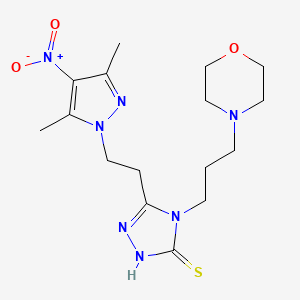 5-[2-(3,5-DIMETHYL-4-NITRO-1H-PYRAZOL-1-YL)ETHYL]-4-(3-MORPHOLINOPROPYL)-4H-1,2,4-TRIAZOL-3-YLHYDROSULFIDE