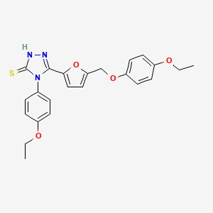 molecular formula C23H23N3O4S B4378816 5-{5-[(4-ETHOXYPHENOXY)METHYL]-2-FURYL}-4-(4-ETHOXYPHENYL)-4H-1,2,4-TRIAZOL-3-YLHYDROSULFIDE 