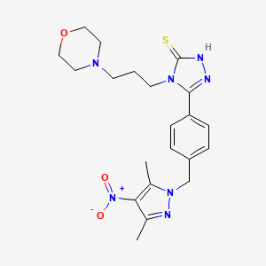 5-{4-[(3,5-DIMETHYL-4-NITRO-1H-PYRAZOL-1-YL)METHYL]PHENYL}-4-(3-MORPHOLINOPROPYL)-4H-1,2,4-TRIAZOL-3-YLHYDROSULFIDE