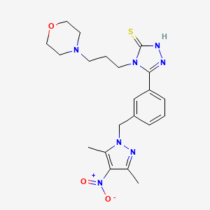 5-{3-[(3,5-DIMETHYL-4-NITRO-1H-PYRAZOL-1-YL)METHYL]PHENYL}-4-(3-MORPHOLINOPROPYL)-4H-1,2,4-TRIAZOL-3-YLHYDROSULFIDE