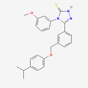 molecular formula C25H25N3O2S B4378848 5-{3-[(4-ISOPROPYLPHENOXY)METHYL]PHENYL}-4-(3-METHOXYPHENYL)-4H-1,2,4-TRIAZOL-3-YLHYDROSULFIDE 