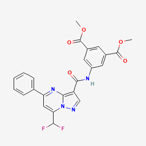 molecular formula C24H18F2N4O5 B4378855 dimethyl 5-({[7-(difluoromethyl)-5-phenylpyrazolo[1,5-a]pyrimidin-3-yl]carbonyl}amino)isophthalate 