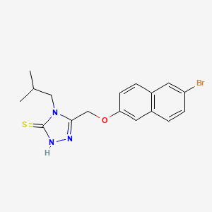 molecular formula C17H18BrN3OS B4378884 5-{[(6-BROMO-2-NAPHTHYL)OXY]METHYL}-4-ISOBUTYL-4H-1,2,4-TRIAZOL-3-YLHYDROSULFIDE 