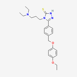 molecular formula C24H32N4O2S B4378910 4-[3-(DIETHYLAMINO)PROPYL]-5-{4-[(4-ETHOXYPHENOXY)METHYL]PHENYL}-4H-1,2,4-TRIAZOL-3-YLHYDROSULFIDE 