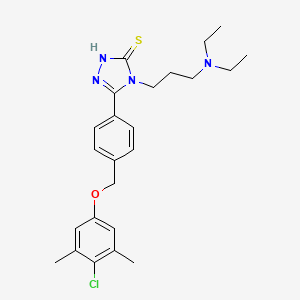 5-{4-[(4-CHLORO-3,5-DIMETHYLPHENOXY)METHYL]PHENYL}-4-[3-(DIETHYLAMINO)PROPYL]-4H-1,2,4-TRIAZOL-3-YLHYDROSULFIDE