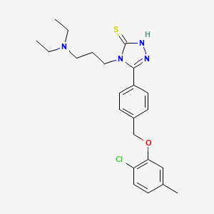 molecular formula C23H29ClN4OS B4378923 5-{4-[(2-CHLORO-5-METHYLPHENOXY)METHYL]PHENYL}-4-[3-(DIETHYLAMINO)PROPYL]-4H-1,2,4-TRIAZOL-3-YLHYDROSULFIDE 