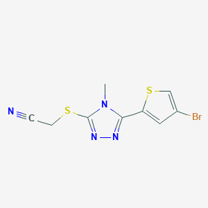 molecular formula C9H7BrN4S2 B4378945 {[5-(4-BROMO-2-THIENYL)-4-METHYL-4H-1,2,4-TRIAZOL-3-YL]SULFANYL}METHYL CYANIDE 