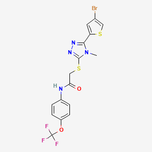 molecular formula C16H12BrF3N4O2S2 B4378946 2-{[5-(4-BROMO-2-THIENYL)-4-METHYL-4H-1,2,4-TRIAZOL-3-YL]SULFANYL}-N-[4-(TRIFLUOROMETHOXY)PHENYL]ACETAMIDE 