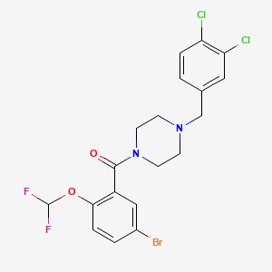 molecular formula C19H17BrCl2F2N2O2 B4378954 [5-BROMO-2-(DIFLUOROMETHOXY)PHENYL][4-(3,4-DICHLOROBENZYL)PIPERAZINO]METHANONE 