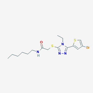 molecular formula C16H23BrN4OS2 B4378982 2-{[5-(4-BROMO-2-THIENYL)-4-ETHYL-4H-1,2,4-TRIAZOL-3-YL]SULFANYL}-N-HEXYLACETAMIDE 