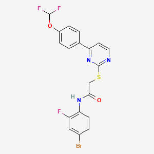 N-(4-BROMO-2-FLUOROPHENYL)-2-({4-[4-(DIFLUOROMETHOXY)PHENYL]-2-PYRIMIDINYL}SULFANYL)ACETAMIDE