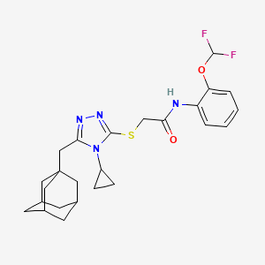 2-{[5-(1-ADAMANTYLMETHYL)-4-CYCLOPROPYL-4H-1,2,4-TRIAZOL-3-YL]SULFANYL}-N-[2-(DIFLUOROMETHOXY)PHENYL]ACETAMIDE