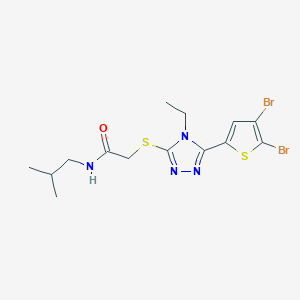 2-{[5-(4,5-DIBROMO-2-THIENYL)-4-ETHYL-4H-1,2,4-TRIAZOL-3-YL]SULFANYL}-N-ISOBUTYLACETAMIDE