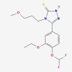 molecular formula C15H19F2N3O3S B4379019 5-[4-(DIFLUOROMETHOXY)-3-ETHOXYPHENYL]-4-(3-METHOXYPROPYL)-4H-1,2,4-TRIAZOL-3-YLHYDROSULFIDE 