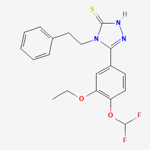 5-[4-(DIFLUOROMETHOXY)-3-ETHOXYPHENYL]-4-PHENETHYL-4H-1,2,4-TRIAZOL-3-YLHYDROSULFIDE