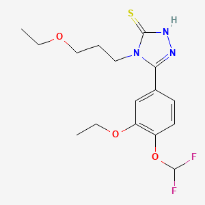 molecular formula C16H21F2N3O3S B4379029 5-[4-(DIFLUOROMETHOXY)-3-ETHOXYPHENYL]-4-(3-ETHOXYPROPYL)-4H-1,2,4-TRIAZOL-3-YLHYDROSULFIDE 