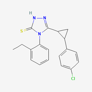 molecular formula C19H18ClN3S B4379031 5-[2-(4-CHLOROPHENYL)CYCLOPROPYL]-4-(2-ETHYLPHENYL)-4H-1,2,4-TRIAZOL-3-YLHYDROSULFIDE 