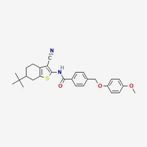 molecular formula C28H30N2O3S B4379045 N-[6-(TERT-BUTYL)-3-CYANO-4,5,6,7-TETRAHYDRO-1-BENZOTHIOPHEN-2-YL]-4-[(4-METHOXYPHENOXY)METHYL]BENZAMIDE 