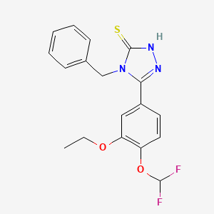 4-BENZYL-5-[4-(DIFLUOROMETHOXY)-3-ETHOXYPHENYL]-4H-1,2,4-TRIAZOL-3-YLHYDROSULFIDE