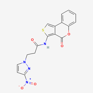 3-(3-nitro-1H-pyrazol-1-yl)-N-(4-oxo-4H-thieno[3,4-c]chromen-3-yl)propanamide