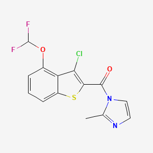 molecular formula C14H9ClF2N2O2S B4379086 [3-chloro-4-(difluoromethoxy)-1-benzothiophen-2-yl](2-methyl-1H-imidazol-1-yl)methanone 