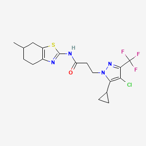 3-[4-chloro-5-cyclopropyl-3-(trifluoromethyl)-1H-pyrazol-1-yl]-N-(6-methyl-4,5,6,7-tetrahydro-1,3-benzothiazol-2-yl)propanamide