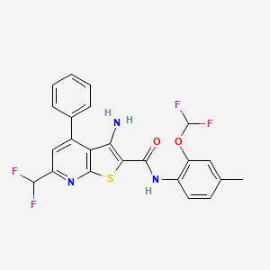 3-amino-N-[2-(difluoromethoxy)-4-methylphenyl]-6-(difluoromethyl)-4-phenylthieno[2,3-b]pyridine-2-carboxamide