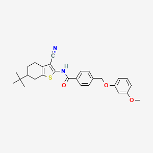 N-[6-(TERT-BUTYL)-3-CYANO-4,5,6,7-TETRAHYDRO-1-BENZOTHIOPHEN-2-YL]-4-[(3-METHOXYPHENOXY)METHYL]BENZAMIDE