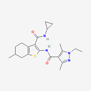 N-{3-[(CYCLOPROPYLAMINO)CARBONYL]-6-METHYL-4,5,6,7-TETRAHYDRO-1-BENZOTHIOPHEN-2-YL}-1-ETHYL-3,5-DIMETHYL-1H-PYRAZOLE-4-CARBOXAMIDE