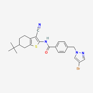 molecular formula C24H25BrN4OS B4379136 4-[(4-BROMO-1H-PYRAZOL-1-YL)METHYL]-N-[6-(TERT-BUTYL)-3-CYANO-4,5,6,7-TETRAHYDRO-1-BENZOTHIOPHEN-2-YL]BENZAMIDE 