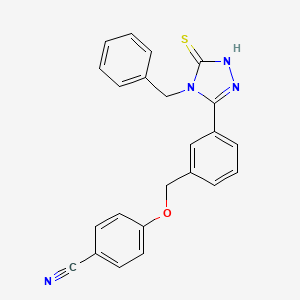 4-{[3-(4-benzyl-5-sulfanyl-4H-1,2,4-triazol-3-yl)benzyl]oxy}benzonitrile