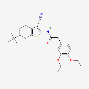 molecular formula C25H32N2O3S B4379147 N-[6-(TERT-BUTYL)-3-CYANO-4,5,6,7-TETRAHYDRO-1-BENZOTHIOPHEN-2-YL]-2-(3,4-DIETHOXYPHENYL)ACETAMIDE 