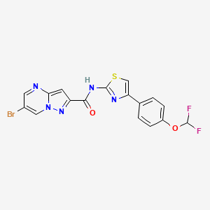 6-bromo-N-{4-[4-(difluoromethoxy)phenyl]-1,3-thiazol-2-yl}pyrazolo[1,5-a]pyrimidine-2-carboxamide