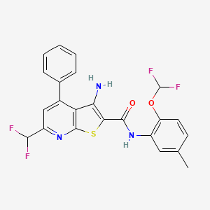 molecular formula C23H17F4N3O2S B4379162 3-amino-N-[2-(difluoromethoxy)-5-methylphenyl]-6-(difluoromethyl)-4-phenylthieno[2,3-b]pyridine-2-carboxamide 