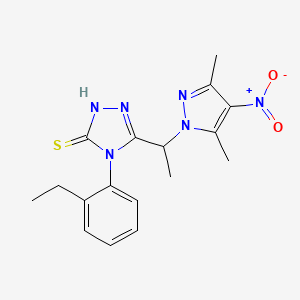 molecular formula C17H20N6O2S B4379173 5-[1-(3,5-DIMETHYL-4-NITRO-1H-PYRAZOL-1-YL)ETHYL]-4-(2-ETHYLPHENYL)-4H-1,2,4-TRIAZOL-3-YLHYDROSULFIDE 