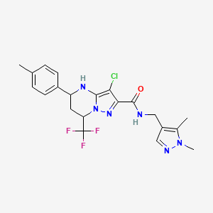 3-CHLORO-N~2~-[(1,5-DIMETHYL-1H-PYRAZOL-4-YL)METHYL]-5-(4-METHYLPHENYL)-7-(TRIFLUOROMETHYL)-4,5,6,7-TETRAHYDROPYRAZOLO[1,5-A]PYRIMIDINE-2-CARBOXAMIDE