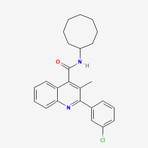 molecular formula C25H27ClN2O B4379189 2-(3-chlorophenyl)-N-cyclooctyl-3-methyl-4-quinolinecarboxamide 