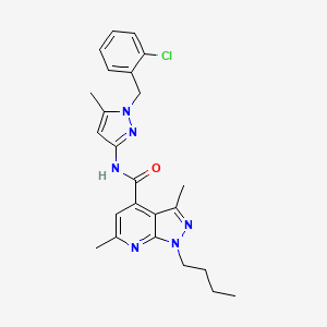 1-butyl-N-[1-(2-chlorobenzyl)-5-methyl-1H-pyrazol-3-yl]-3,6-dimethyl-1H-pyrazolo[3,4-b]pyridine-4-carboxamide